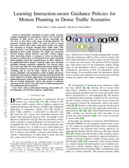 Learning Interaction-aware Guidance Policies for Motion Planning in
  Dense Traffic Scenarios