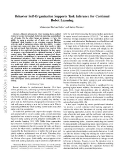 Behavior Self-Organization Supports Task Inference for Continual Robot
  Learning