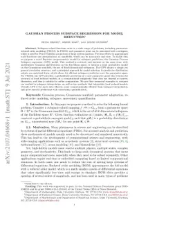 Gaussian Process Subspace Regression for Model Reduction