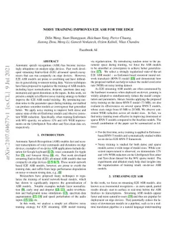 Noisy Training Improves E2E ASR for the Edge