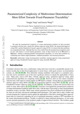 Parameterized Complexity of Multi-winner Determination: More Effort
  Towards Fixed-Parameter Tractability