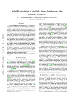 An Initial Investigation of Non-Native Spoken Question-Answering