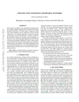 Lifelong Twin Generative Adversarial Networks