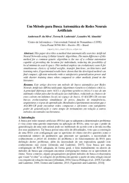 Um Metodo para Busca Automatica de Redes Neurais Artificiais