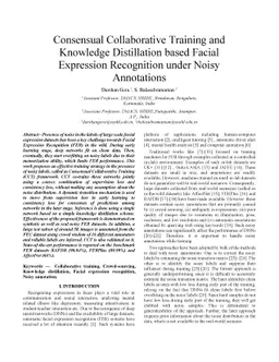Consensual Collaborative Training And Knowledge Distillation Based
  Facial Expression Recognition Under Noisy Annotations