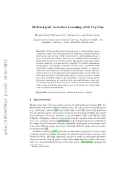 Multi-Agent Imitation Learning with Copulas