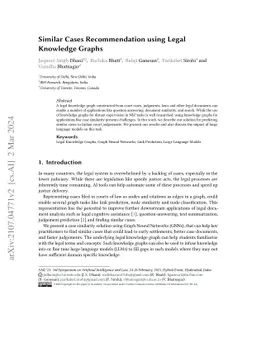 Similar Cases Recommendation using Legal Knowledge Graphs