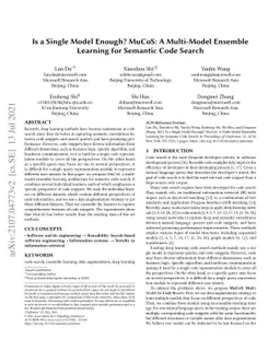 Is a Single Model Enough? MuCoS: A Multi-Model Ensemble Learning for
  Semantic Code Search