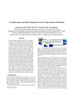 A Weakly-Supervised Depth Estimation Network Using Attention Mechanism