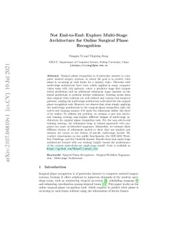 Not End-to-End: Explore Multi-Stage Architecture for Online Surgical
  Phase Recognition