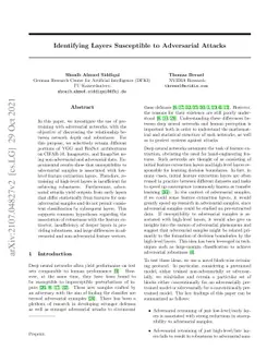 Identifying Layers Susceptible to Adversarial Attacks