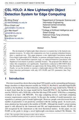 CSL-YOLO: A New Lightweight Object Detection System for Edge Computing