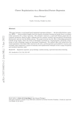 Cluster Regularization via a Hierarchical Feature Regression