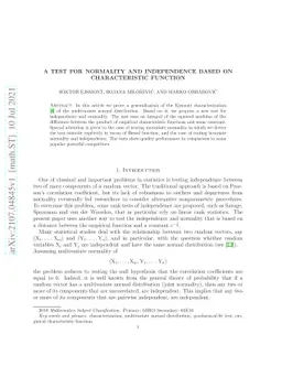 A test for normality and independence based on characteristic function
