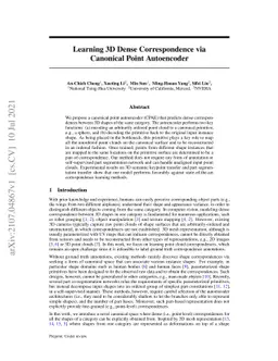 Learning 3D Dense Correspondence via Canonical Point Autoencoder