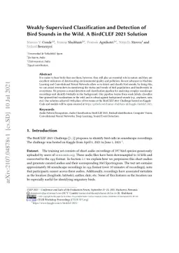 Weakly-Supervised Classification and Detection of Bird Sounds in the
  Wild. A BirdCLEF 2021 Solution