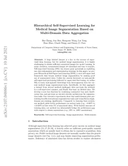Hierarchical Self-Supervised Learning for Medical Image Segmentation
  Based on Multi-Domain Data Aggregation