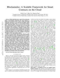 Blockumulus: A Scalable Framework for Smart Contracts on the Cloud