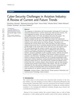 Cyber-Security Challenges in Aviation Industry: A Review of Current and
  Future Trends