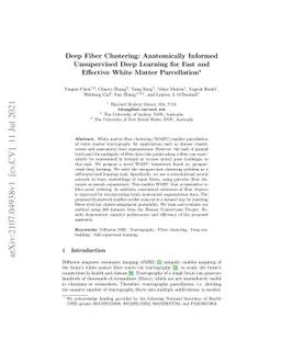 Deep Fiber Clustering: Anatomically Informed Unsupervised Deep Learning
  for Fast and Effective White Matter Parcellation