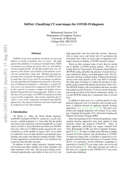 TeliNet: Classifying CT scan images for COVID-19 diagnosis