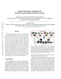 Partial Video Domain Adaptation with Partial Adversarial Temporal
  Attentive Network
