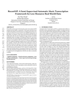 ReconVAT: A Semi-Supervised Automatic Music Transcription Framework for
  Low-Resource Real-World Data