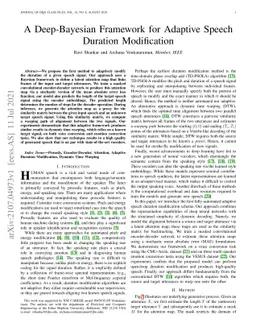 A Deep-Bayesian Framework for Adaptive Speech Duration Modification