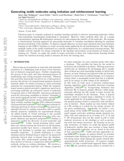 Generating stable molecules using imitation and reinforcement learning