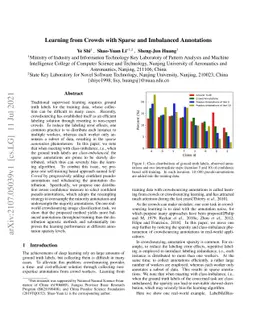Learning from Crowds with Sparse and Imbalanced Annotations