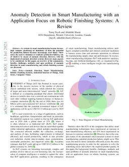 Anomaly Detection in Smart Manufacturing with an Application Focus on
  Robotic Finishing Systems: A Review