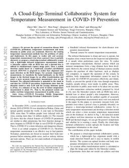 A Cloud-Edge-Terminal Collaborative System for Temperature Measurement
  in COVID-19 Prevention