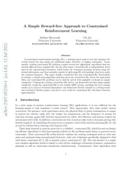 A Simple Reward-free Approach to Constrained Reinforcement Learning