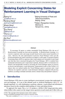 Modeling Explicit Concerning States for Reinforcement Learning in Visual
  Dialogue