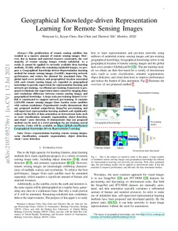 Geographical Knowledge-driven Representation Learning for Remote Sensing
  Images