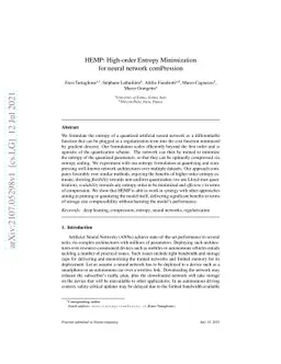 HEMP: High-order Entropy Minimization for neural network comPression
