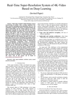 Real-Time Super-Resolution System of 4K-Video Based on Deep Learning