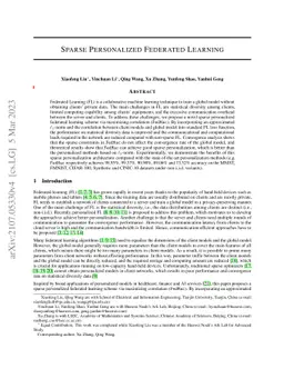 Sparse Personalized Federated Learning