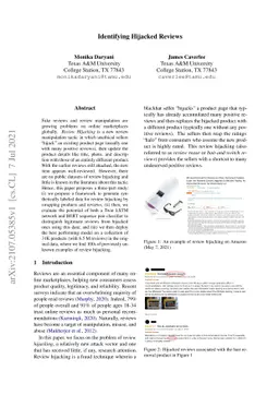 Identifying Hijacked Reviews