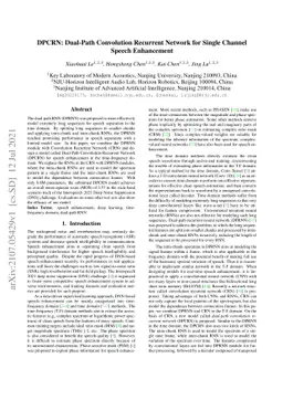 DPCRN: Dual-Path Convolution Recurrent Network for Single Channel Speech
  Enhancement
