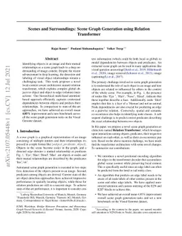 Scenes and Surroundings: Scene Graph Generation using Relation
  Transformer