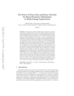 The Power of Proxy Data and Proxy Networks for Hyper-Parameter
  Optimization in Medical Image Segmentation