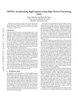 GPTPU: Accelerating Applications using Edge Tensor Processing Units