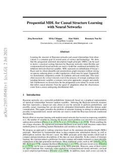 Prequential MDL for Causal Structure Learning with Neural Networks