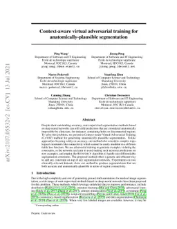 Context-aware virtual adversarial training for anatomically-plausible
  segmentation