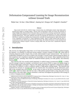 Deformation-Compensated Learning for Image Reconstruction without Ground
  Truth