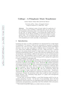Calliope -- A Polyphonic Music Transformer