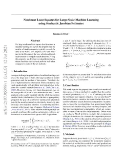 Nonlinear Least Squares for Large-Scale Machine Learning using
  Stochastic Jacobian Estimates