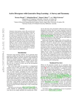 Active Divergence with Generative Deep Learning -- A Survey and Taxonomy