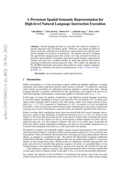 A Persistent Spatial Semantic Representation for High-level Natural
  Language Instruction Execution